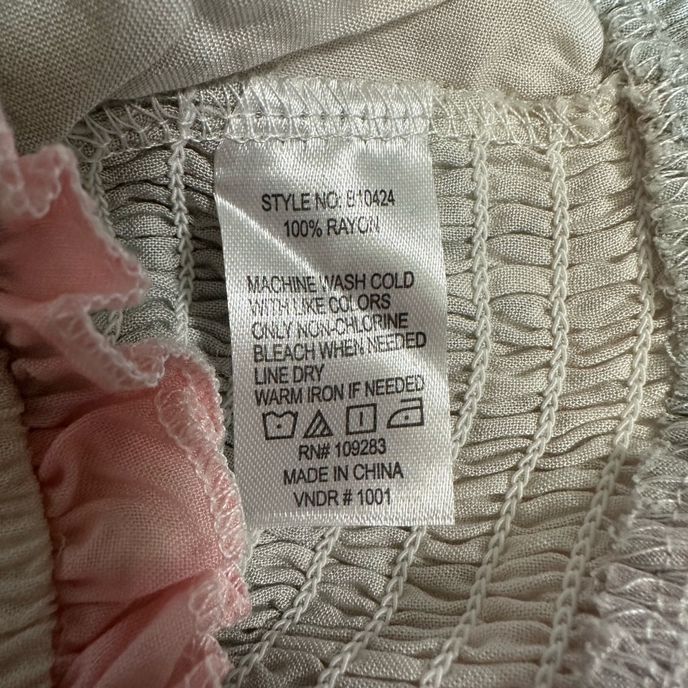 Ocean Drive Ruffle Boho Shirred Tie-front Crop Top Women's Med Tie Dye Beach - Picture 5 of 5